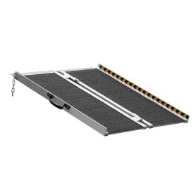 VEVOR Portable Wheelchair Ramp, 2 ft 800 lbs Capacity, Non-Slip Aluminum Folding Threshold Ramp, Foldable Mobility Scooter Ramp Wheel Chair Ramp