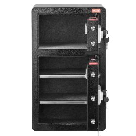 VEVOR Double Door 4.5 cu.ft Safe Box with Key Lock Password Fireproof Bag Black,organize cash, passports, jewelry, gold, watches and documents