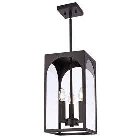 Large Outdoor Pendant Light Fixtures 3-Light, Exterior Hanging Lantern Porch Light Adjustable (Color: Oil Rubbed Bronze, Number of Light: 3-Light)