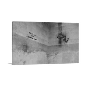 What Are You Looking At Security Camera (Type: Standard Framed Canvas Print, size: 32" x 24" / 80cm x 60cm (approx))